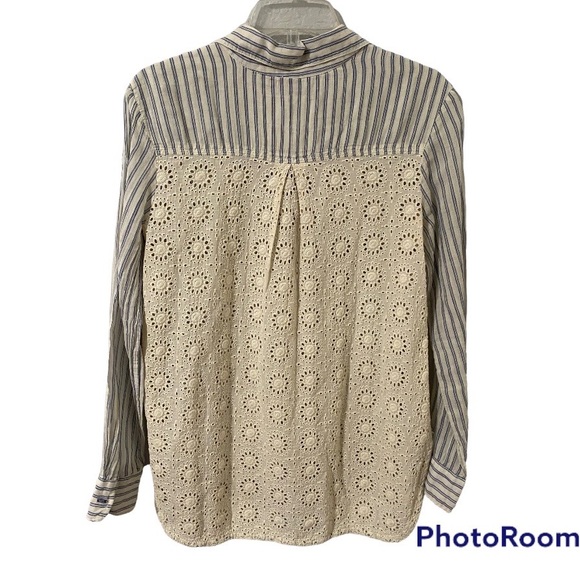 JOHNNY WAS Stunning Relaxed Button Up, Stripe Long-sleeve; Size Small - Picture 4 of 8